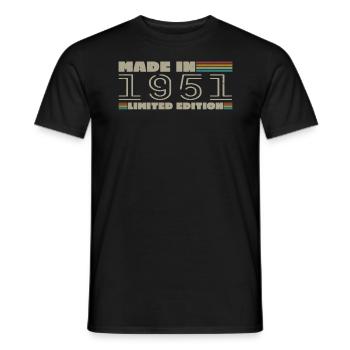Jahrgang 1951 Jahrgang 1951 Geburtstagsgeschenk - Männer T-Shirt - Schwarz - Vorne - AI Model Male 178 light (178cm)
