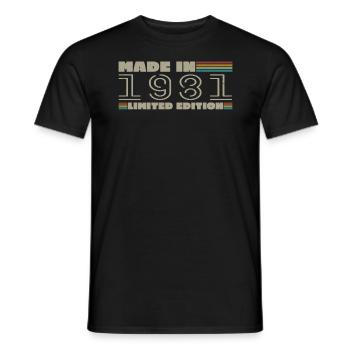 Jahrgang 1981 1981 Jahrgang 1981 Geburtstagsgeschenk - Männer T-Shirt - Schwarz - Vorne - AI Model Male 178 light (178cm)
