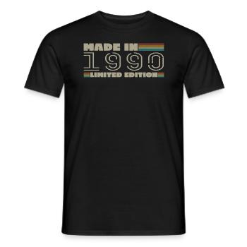 Cadeau d'anniversaire 1990 vintage 1990 né en 1990 - T-shirt homme - noir - Devant - AI Model Male 178 light (178cm)