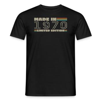 Cadeau d'anniversaire 1970 vintage 1970 né en 1970 - T-shirt homme - noir - Devant - AI Model Male 178 light (178cm)
