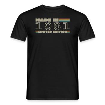 Vintage 1961 Birthday Gift 1961 Born In 1961 - Men's T-Shirt - black - Front - AI Model Male 178 light (178cm)