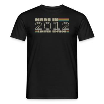 Vintage 2012 2012 Birthday Gift Born in 2012 - Men's T-Shirt - black - Front - AI Model Male 178 light (178cm)