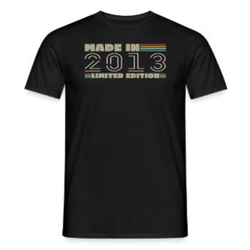 Vintage 2013 2013 Birthday Gift Born in 2013 - Men's T-Shirt - black - Front - AI Model Male 178 light (178cm)