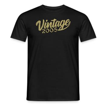 2005 Jahrgang 2005 Retro 2005 Geburtstagsgeschenk - Männer T-Shirt - Schwarz - Vorne - AI Model Male 178 light (178cm)