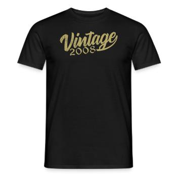 2008 Vintage 2008 Retro 2008 Birthday Gift - Men's T-Shirt - black - Front - AI Model Male 178 light (178cm)