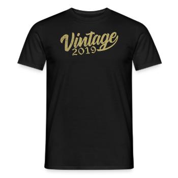 2019 Jahrgang 2019 Retro 2019 Geburtstagsgeschenk - Männer T-Shirt - Schwarz - Vorne - AI Model Male 178 light (178cm)