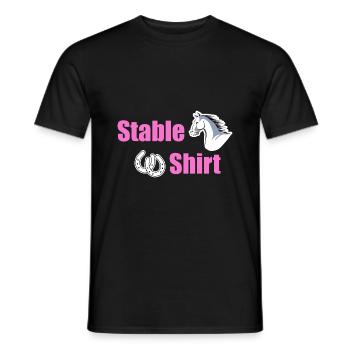 Stable Shirt - Stall Shirt Süßes Pferd Schriftzug - Männer T-Shirt - Schwarz - Vorne - AI Model Male 178 light (178cm)