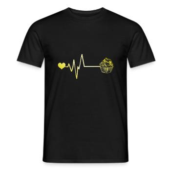 Muffin Pulse Coeur Amour - T-shirt homme - noir - Devant - AI Model Male 178 light (178cm)