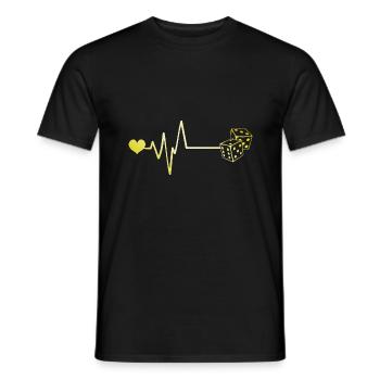 Dice Casino Pulse Heart Love - Men's T-Shirt - black - Front - AI Model Male 178 light (178cm)