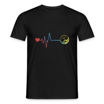 Rythme cardiaque de pouls de football - T-shirt homme - noir - Devant - AI Model Male 178 light (178cm)