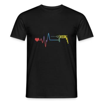 Drill pulse heartbeat - Men's T-Shirt - black - Front - AI Model Male 178 light (178cm)