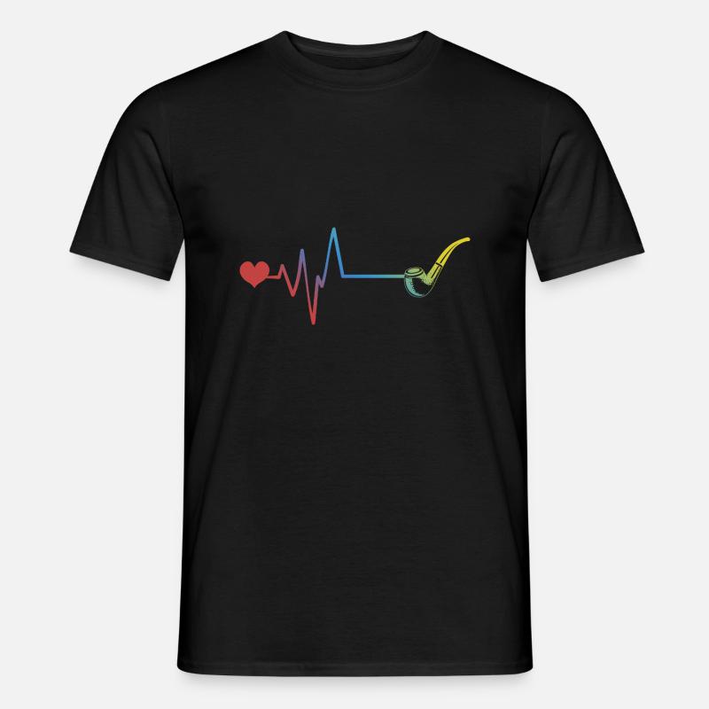 Pfeife Puls Herzschlag - Männer T-Shirt - Schwarz