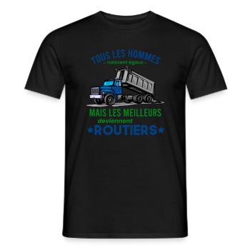 Routier Shirt • Meilleur Metier • Routier Cadeau - T-shirt homme - noir - Devant - AI Model Male 178 light (178cm)