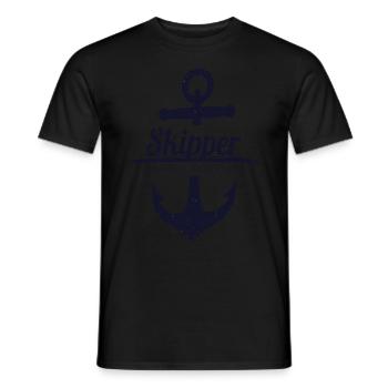 Skipper Kapitän mein Boot - Männer T-Shirt - Schwarz - Vorne - AI Model Male 178 light (178cm)