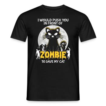 Halloween Katze Hexe - Männer T-Shirt - Schwarz - Vorne - AI Model Male 178 light (178cm)