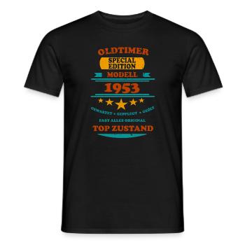 Oldtimer Retro 1953 - Männer T-Shirt - Schwarz - Vorne - AI Model Male 178 light (178cm)