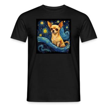 Chihuahua Nuit étoilée - T-shirt homme - noir - Devant - AI Model Male 178 light (178cm)