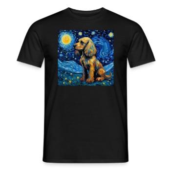 Cocker Épagneul Nuit Étoilée - T-shirt homme - noir - Devant - AI Model Male 178 light (178cm)
