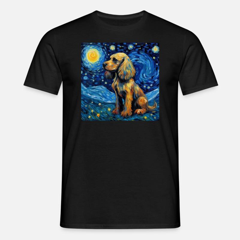 Cocker Spaniel Starry Night - Men's T-Shirt - black