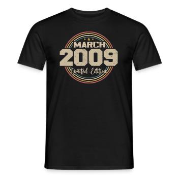 Awesome Since March 2009 Birthday 2009 Gift - Men's T-Shirt - black - Front - AI Model Male 178 light (178cm)