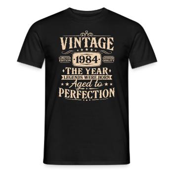 Vintage 1984 Vintage cadeau d’anniversaire - T-shirt homme - noir - Devant - AI Model Male 178 light (178cm)