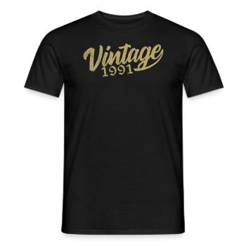 1991 Vintage 1991 Retro 1991 Birthday Gift - Men's T-Shirt - black - Front - AI Model Male 178 light (178cm)