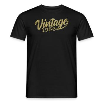 1986 Vintage 1986 Retro 1986 Birthday Gift - Men's T-Shirt - black - Front - AI Model Male 178 light (178cm)
