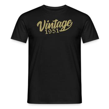 1951 Jahrgang 1951 Retro 1951 Geburtstagsgeschenk - Männer T-Shirt - Schwarz - Vorne - AI Model Male 178 light (178cm)