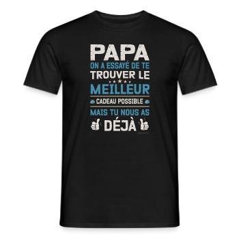 Papa Ton Meilleur Cadeau C'est nous - T-shirt homme - noir - Devant - AI Model Male 178 light (178cm)