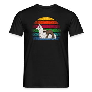 Sloth Alpaca Chiller Outfit - Men's T-Shirt - black - Front - AI Model Male 178 light (178cm)