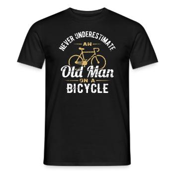 Ne jamais sous-estimer Un vieil homme À vélo - T-shirt homme - noir - Devant - AI Model Male 178 light (178cm)