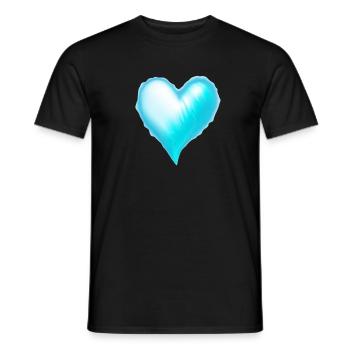 Coeur bleu idée cadeau bleu clair Amour Saint-Valentin - T-shirt homme - noir - Devant - AI Model Male 178 light (178cm)