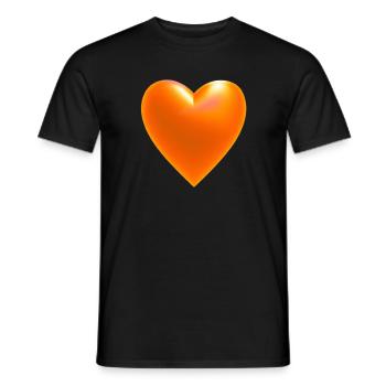 Heart orange gift idea - Men's T-Shirt - black - Front - AI Model Male 178 light (178cm)