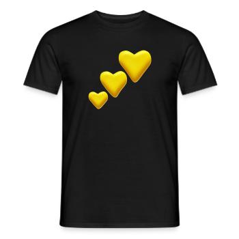 Coeur jaune idée cadeau cœurs jaunes - T-shirt homme - noir - Devant - AI Model Male 178 light (178cm)