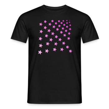 Sterne rosa pink rosarot Geschenkidee - Männer T-Shirt - Schwarz - Vorne - AI Model Male 178 light (178cm)