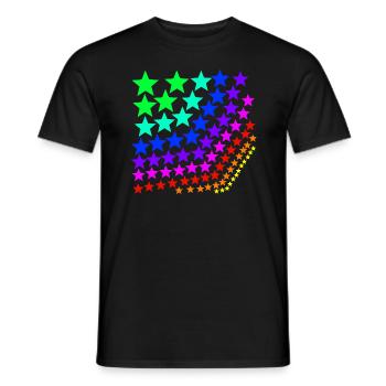 Bunte Sterne Regenbogen - Männer T-Shirt - Schwarz - Vorne - AI Model Male 178 light (178cm)