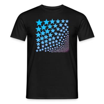 Sterne türkis rosa Geschenkidee - Männer T-Shirt - Schwarz - Vorne - AI Model Male 178 light (178cm)