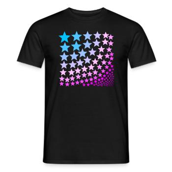Stars blue pink pink turquoise gift idea - Men's T-Shirt - black - Front - AI Model Male 178 light (178cm)