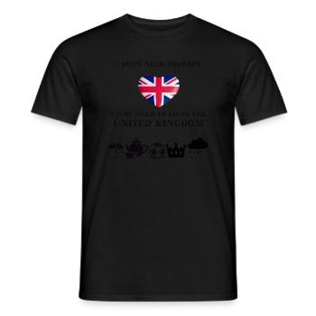 UK funny England gift idea Union Jack - Men's T-Shirt - black - Front - AI Model Male 178 light (178cm)