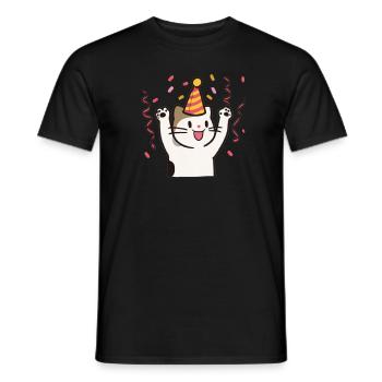 Cat Party Idée cadeau Mignon Célébrer Mignon - T-shirt homme - noir - Devant - AI Model Male 178 light (178cm)