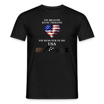 USA Geschenkidee Amerika lustig Therapie witzig - Männer T-Shirt - Schwarz - Vorne - AI Model Male 178 light (178cm)