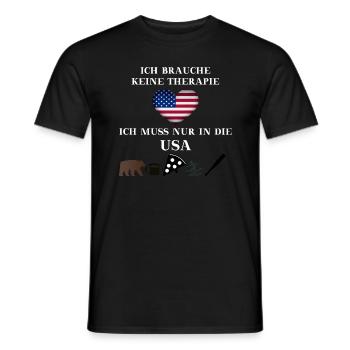 USA Therapie lustig witzig Geschenkidee Amerika - Männer T-Shirt - Schwarz - Vorne - AI Model Male 178 light (178cm)