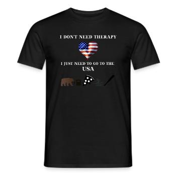 USA Therapie lustig witzig Geschenkidee Amerika - Männer T-Shirt - Schwarz - Vorne - AI Model Male 178 light (178cm)