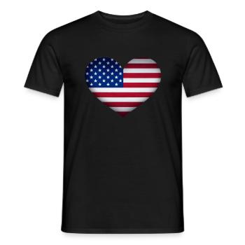 USA Flagge Geschenkidee Fahne Amerika amerikanisch - Männer T-Shirt - Schwarz - Vorne - AI Model Male 178 light (178cm)