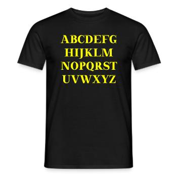 Idée cadeau ABC Alphabet - T-shirt homme - noir - Devant - AI Model Male 178 light (178cm)