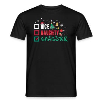Weihnachten Humor Lustig Nice Naughty Gangster - Männer T-Shirt - Schwarz - Vorne - AI Model Male 178 light (178cm)