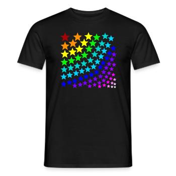 Regenbogen Sterne Geschenkidee bunt - Männer T-Shirt - Schwarz - Vorne - AI Model Male 178 light (178cm)