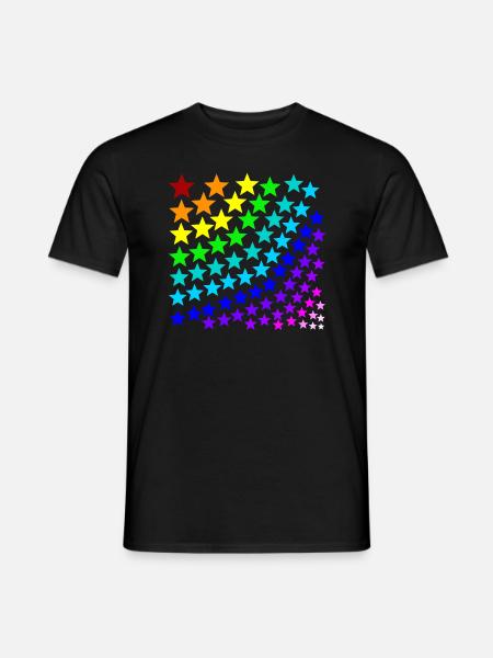 Regenbogen Sterne Geschenkidee bunt - Männer T-Shirt - Schwarz