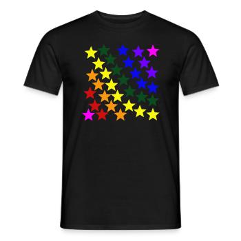 Sterne Regenbogen Geschenkidee bunt farbenfroh - Männer T-Shirt - Schwarz - Vorne - AI Model Male 178 light (178cm)
