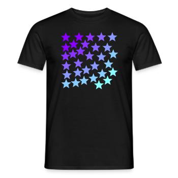 Sterne lila türkis lavendel hellblau Geschenkidee - Männer T-Shirt - Schwarz - Vorne - AI Model Male 178 light (178cm)